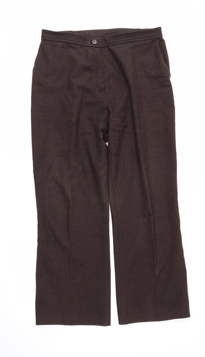 Womens UK Size 14 M&S Regular Fit  Brown Trousers