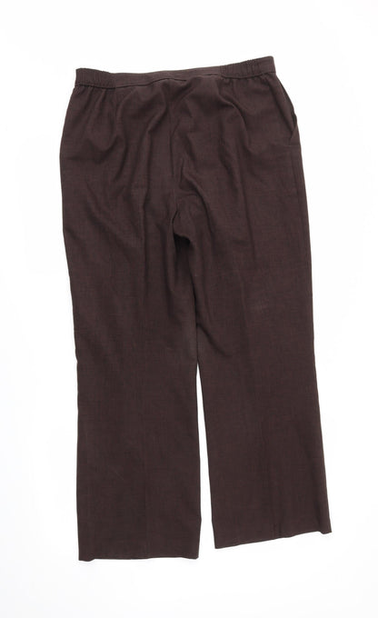 Womens UK Size 14 M&S Regular Fit  Brown Trousers