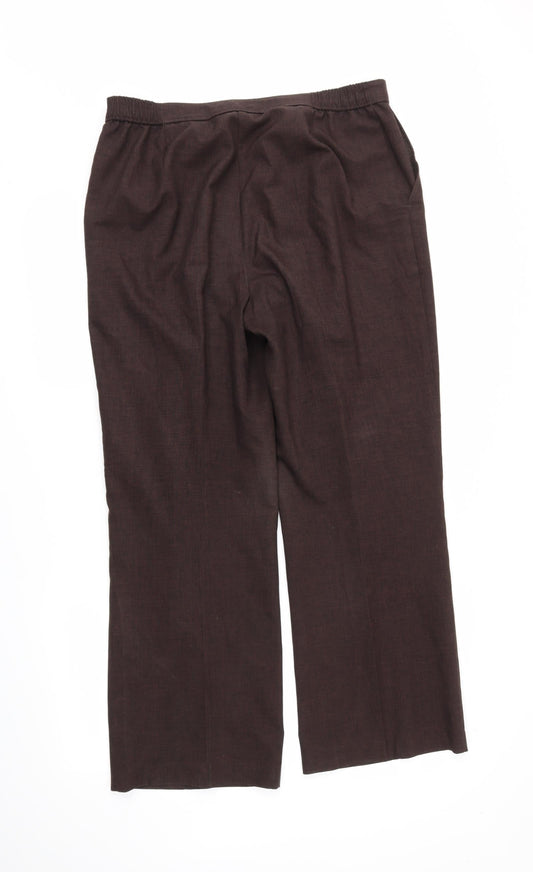 M&S Womens Brown   Trousers  Size 14 L25 in