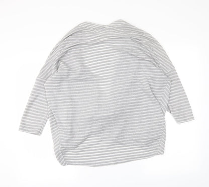 Papaya Womens Grey Striped  Wrap Jumper Size 8