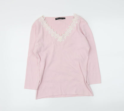 Debbie Morgan Womens Pink   Basic Blouse Size S