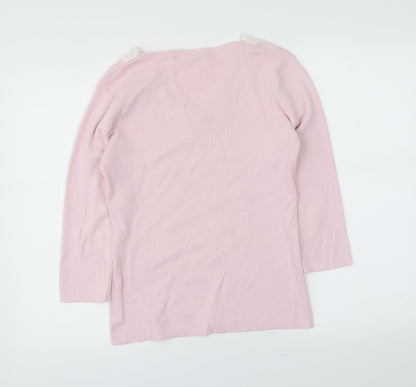 Debbie Morgan Womens Pink   Basic Blouse Size S