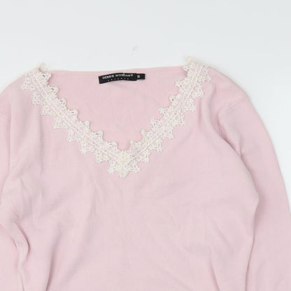 Debbie Morgan Womens Pink   Basic Blouse Size S