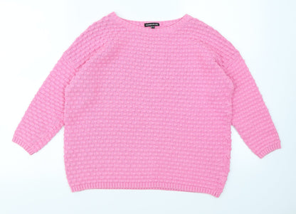 Warehouse Womens Pink Polka Dot  Pullover Jumper Size 10