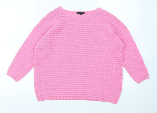 Warehouse Womens Pink Polka Dot  Pullover Jumper Size 10