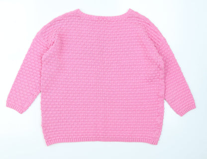 Warehouse Womens Pink Polka Dot  Pullover Jumper Size 10