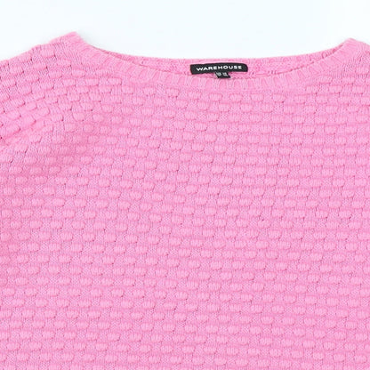 Warehouse Womens Pink Polka Dot  Pullover Jumper Size 10