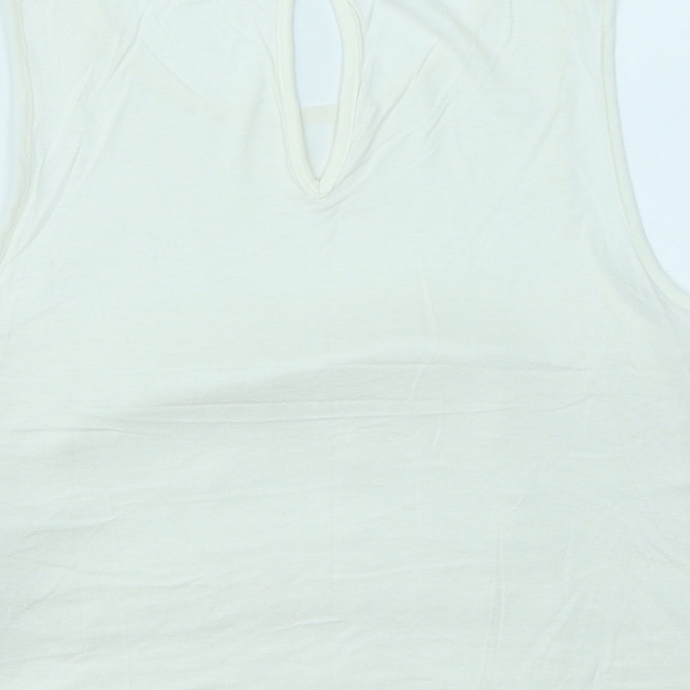 Womens UK Size 8 Topshop White Cropped Tank