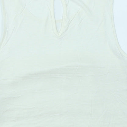 Womens UK Size 8 Topshop White Cropped Tank