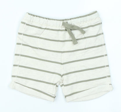 Fred & Flo Boys Beige Striped  Capri Trousers Size 9-12 Months
