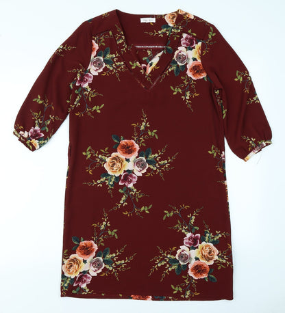Noemie & Co Womens Purple Floral  A-Line  Size S