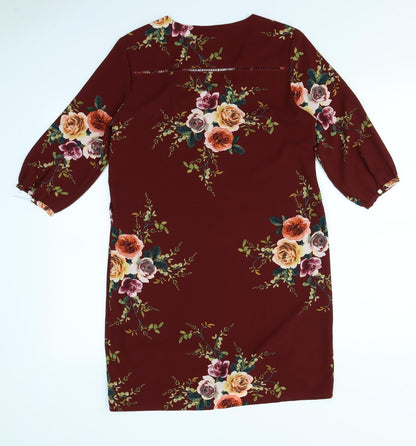 Noemie & Co Womens Purple Floral  A-Line  Size S
