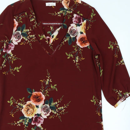 Noemie & Co Womens Purple Floral  A-Line  Size S