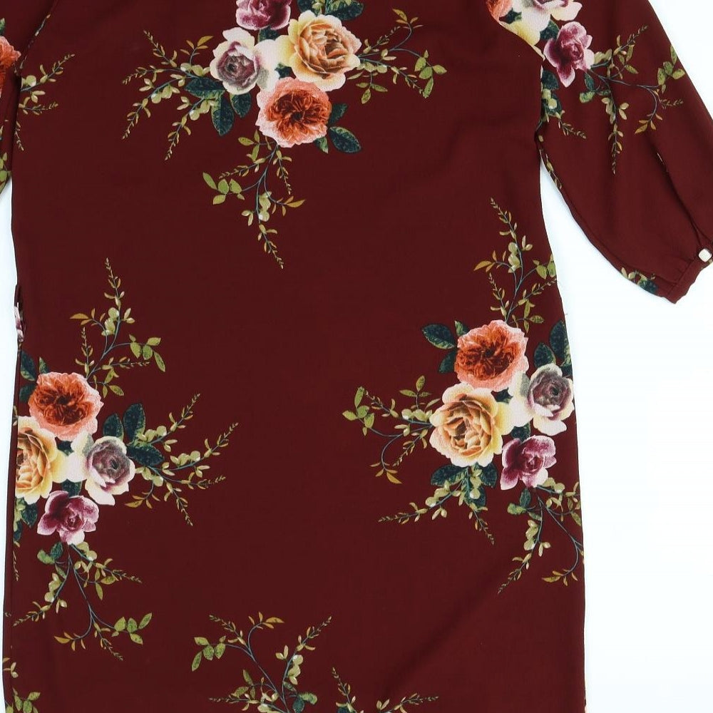 Noemie & Co Womens Purple Floral  A-Line  Size S