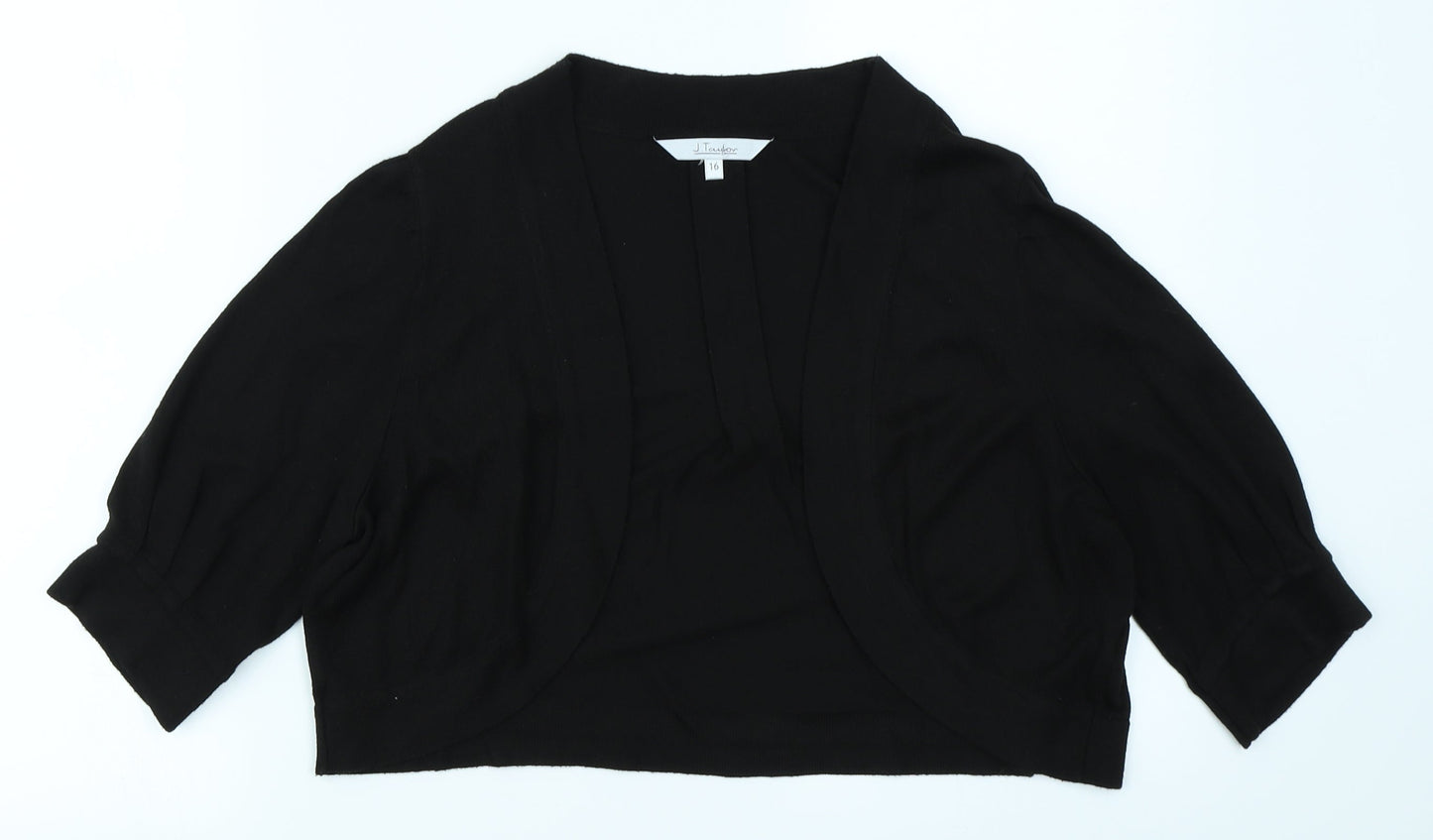 J Taylor Womens Black  Knit Cardigan Jumper Size 16
