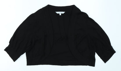 J Taylor Womens Black  Knit Cardigan Jumper Size 16