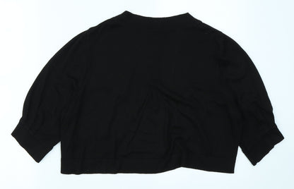 J Taylor Womens Black  Knit Cardigan Jumper Size 16