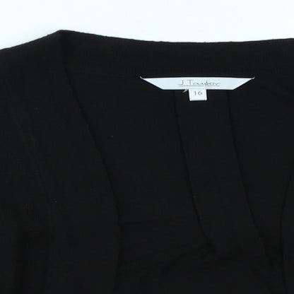 J Taylor Womens Black  Knit Cardigan Jumper Size 16