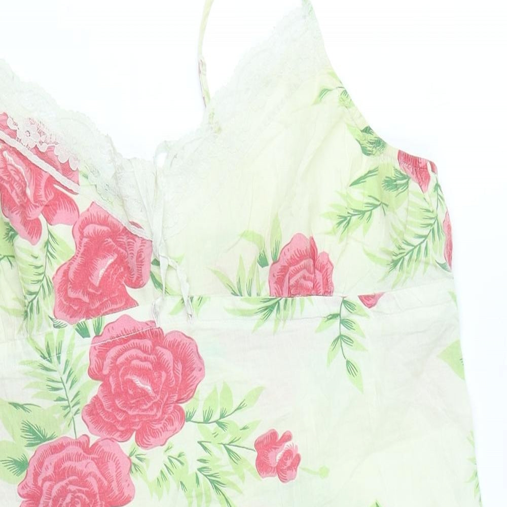 E-vie Womens White Floral  A-Line  Size 14