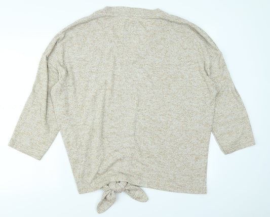 Womens UK Size S River Island Beige Basic T-Shirt
