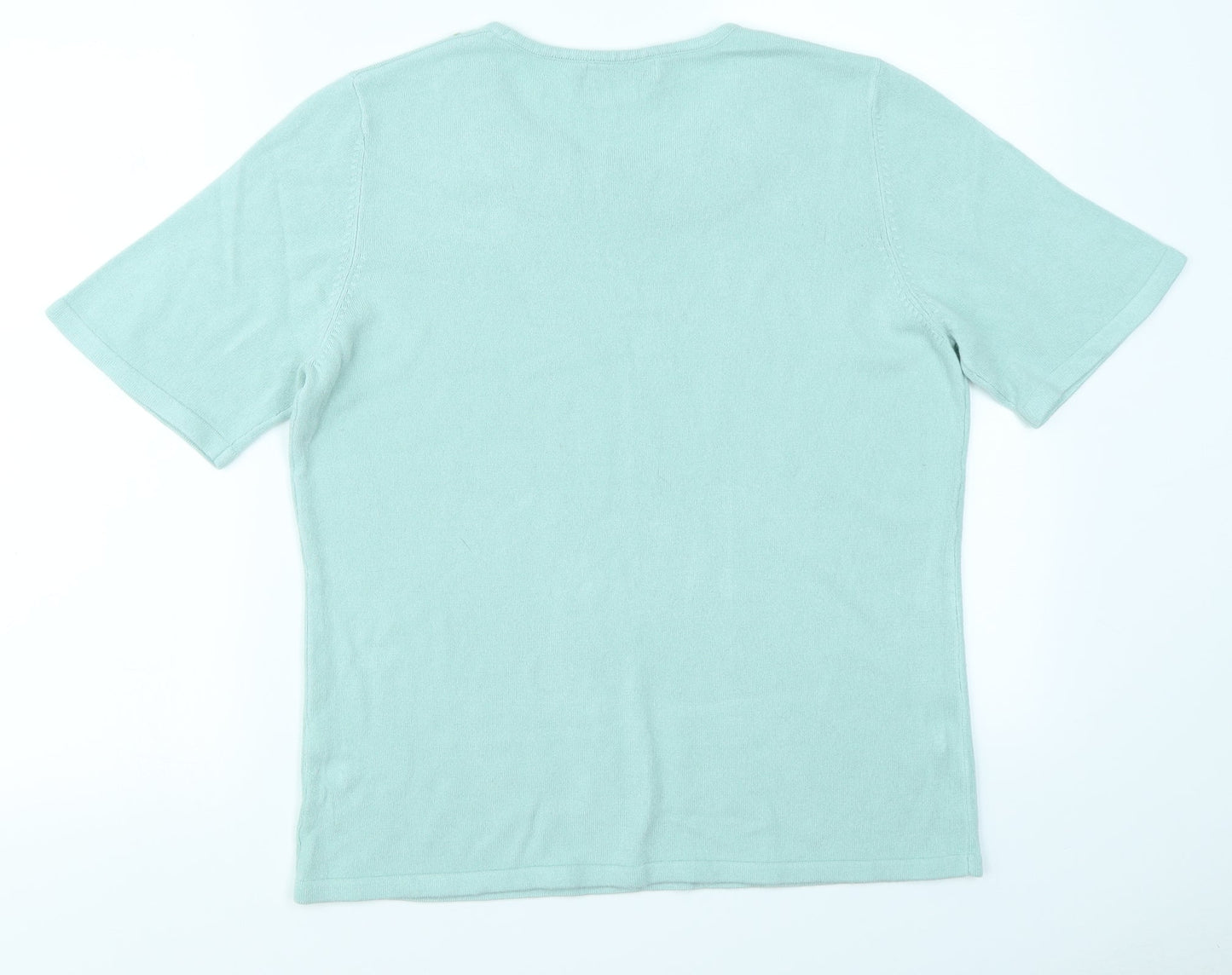 Classics Womens Blue  Knit Basic T-Shirt Size 16