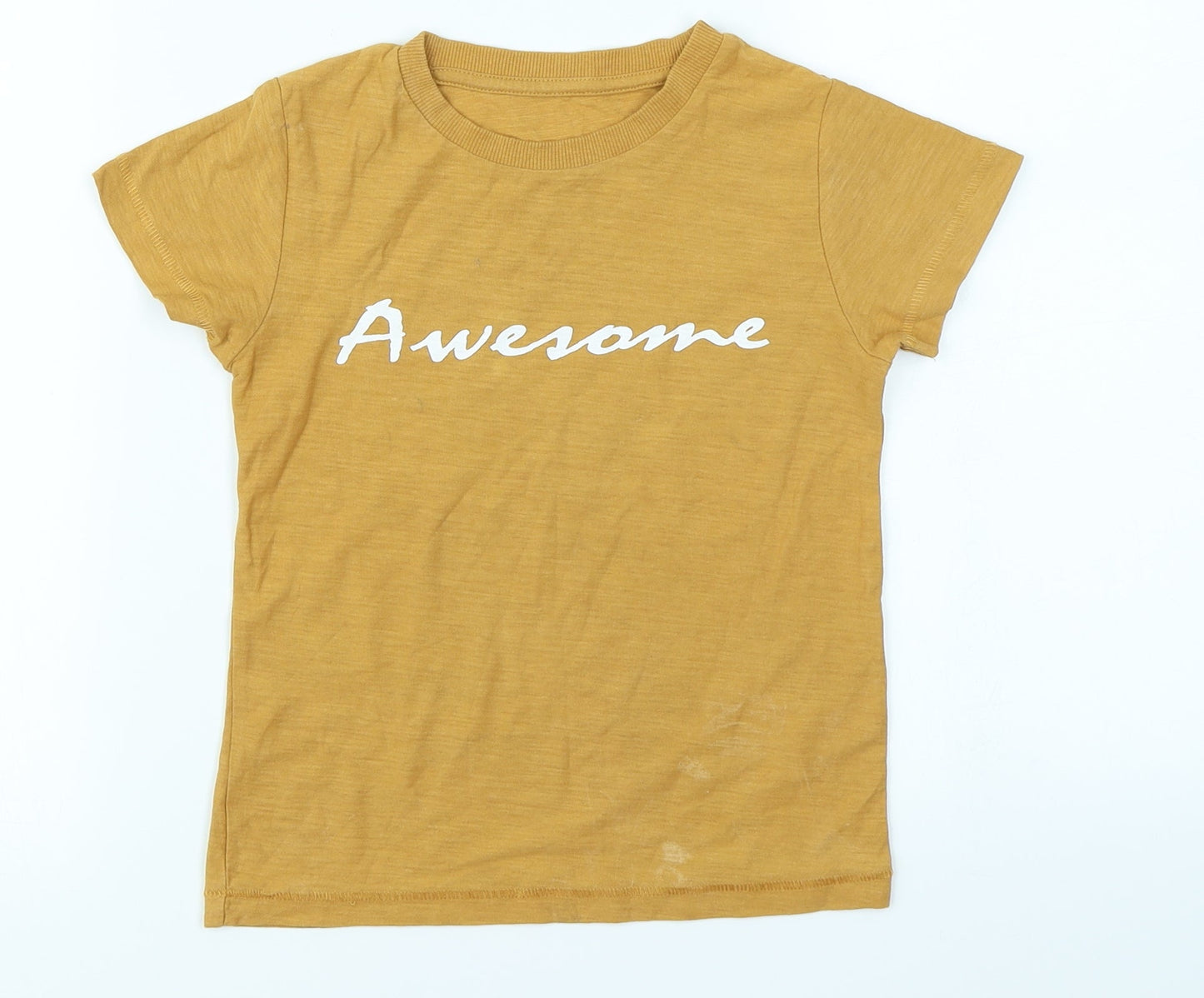 Matalan Boys Yellow   Basic T-Shirt Size 4-5 Years