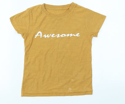 Matalan Boys Yellow   Basic T-Shirt Size 4-5 Years