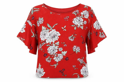 Womens UK Size 10 Preworn Red Basic Blouse