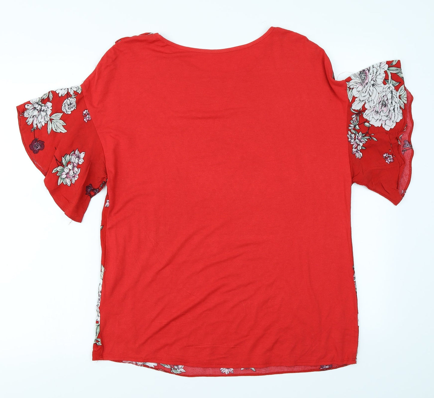 Womens UK Size 10 Preworn Red Basic Blouse
