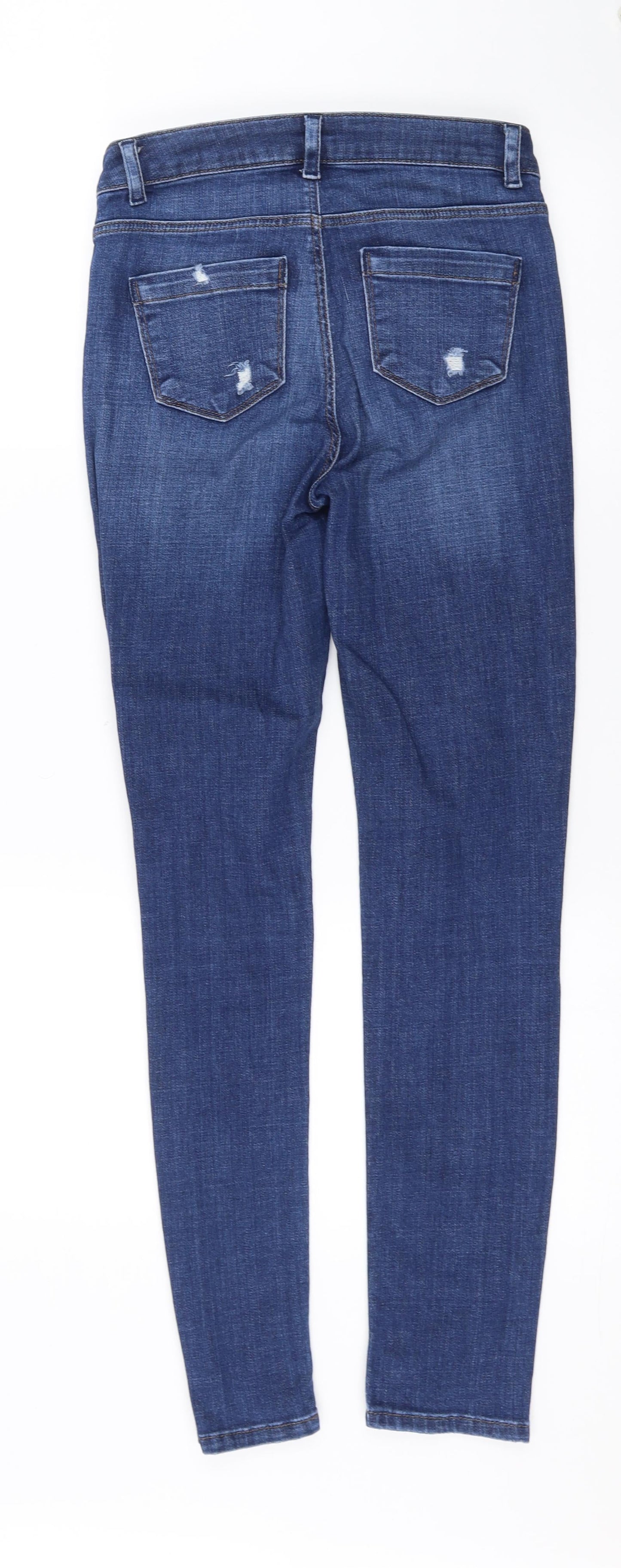 Topshop Womens Blue  Denim Skinny Jeans Size 26 in L29 in - Distressed