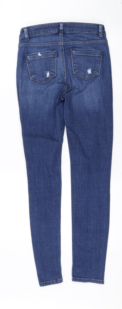 Topshop Womens Blue  Denim Skinny Jeans Size 26 in L29 in - Distressed