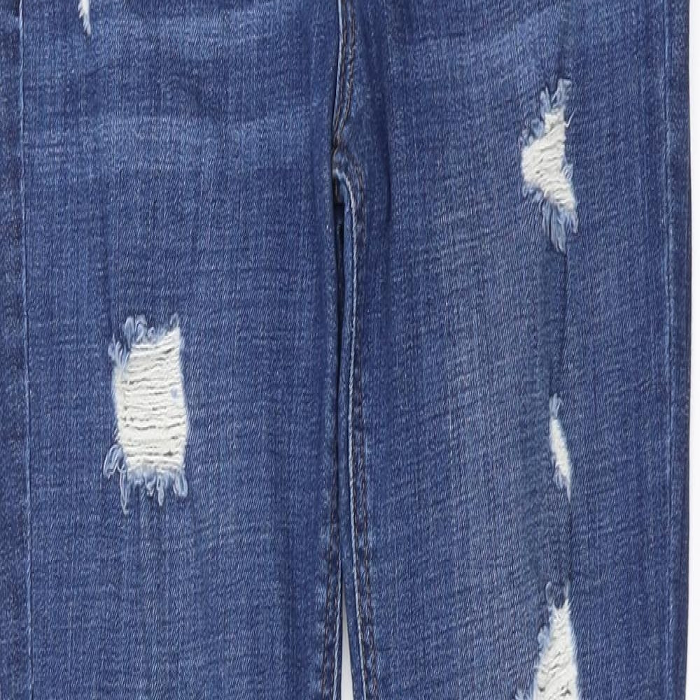 Topshop Womens Blue  Denim Skinny Jeans Size 26 in L29 in - Distressed