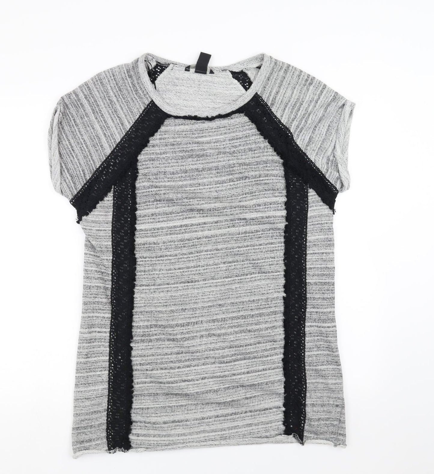 H&M Womens Grey   Pullover Sweatshirt Size S  - crochet detail