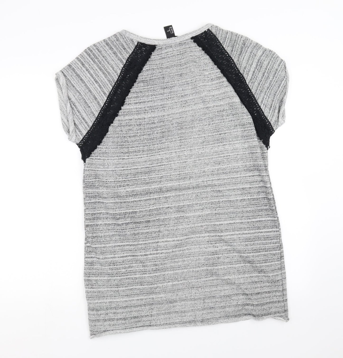 H&M Womens Grey   Pullover Sweatshirt Size S  - crochet detail