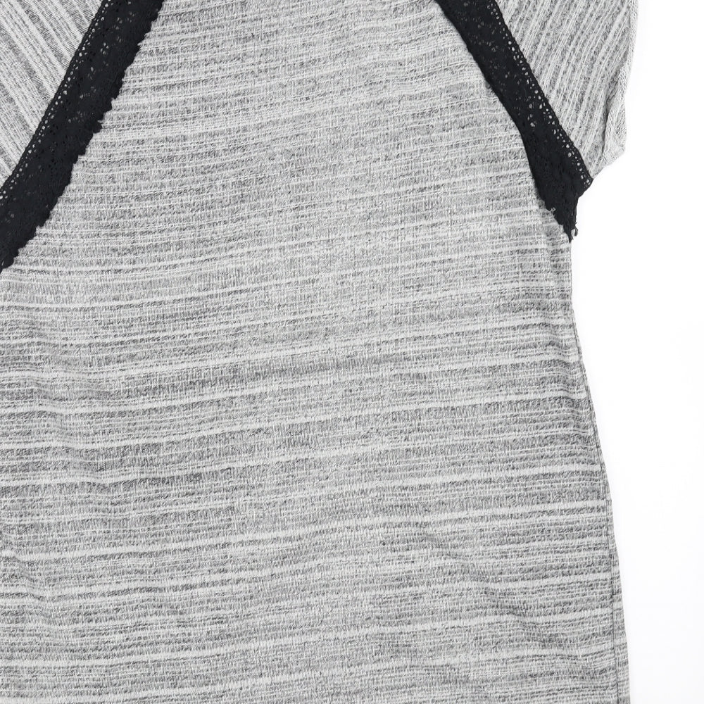 H&M Womens Grey   Pullover Sweatshirt Size S  - crochet detail