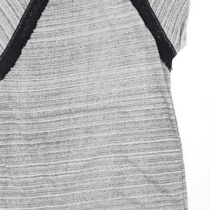 H&M Womens Grey   Pullover Sweatshirt Size S  - crochet detail