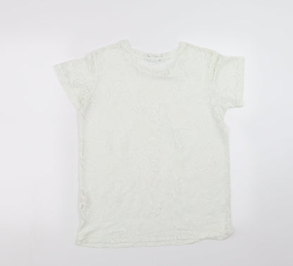 Primark Womens White   Basic T-Shirt Size 12  - butterflies