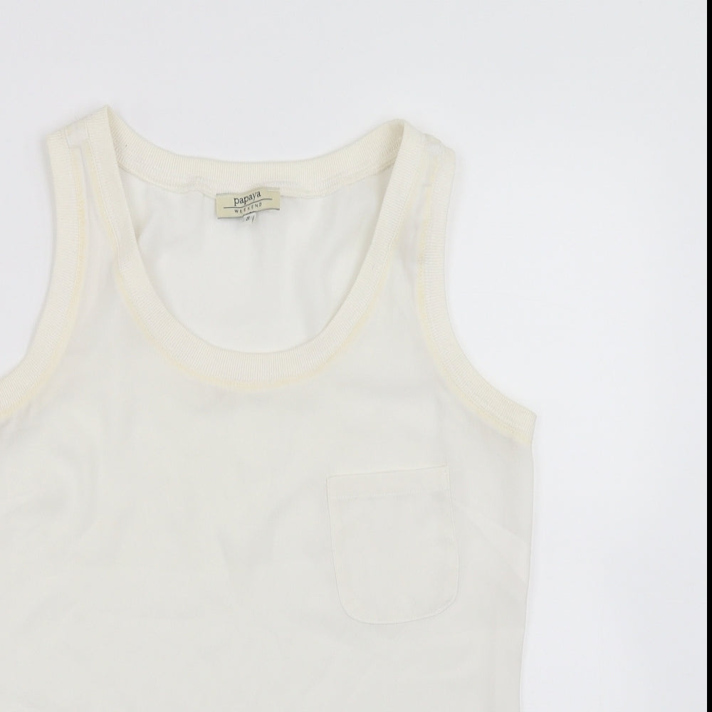 Papaya Womens Ivory   Basic Blouse Size 8