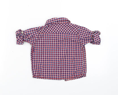 Pink & Blue Boys Blue Check  Basic Button-Up Size 6-9 Months