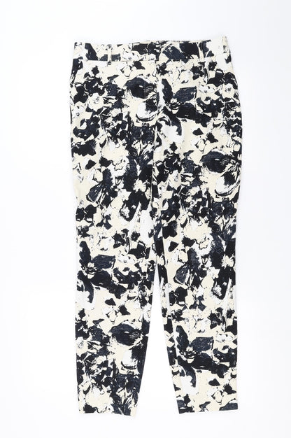 Papaya Womens Ivory Floral  Trousers  Size 10 L26 in