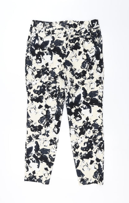 Papaya Womens Ivory Floral  Trousers  Size 10 L26 in
