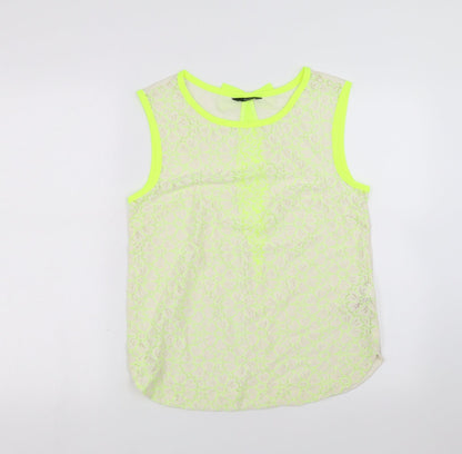 F&F Womens Green Floral  Basic Blouse Size 10