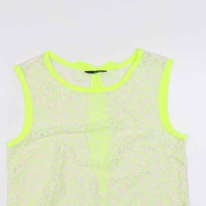 F&F Womens Green Floral  Basic Blouse Size 10