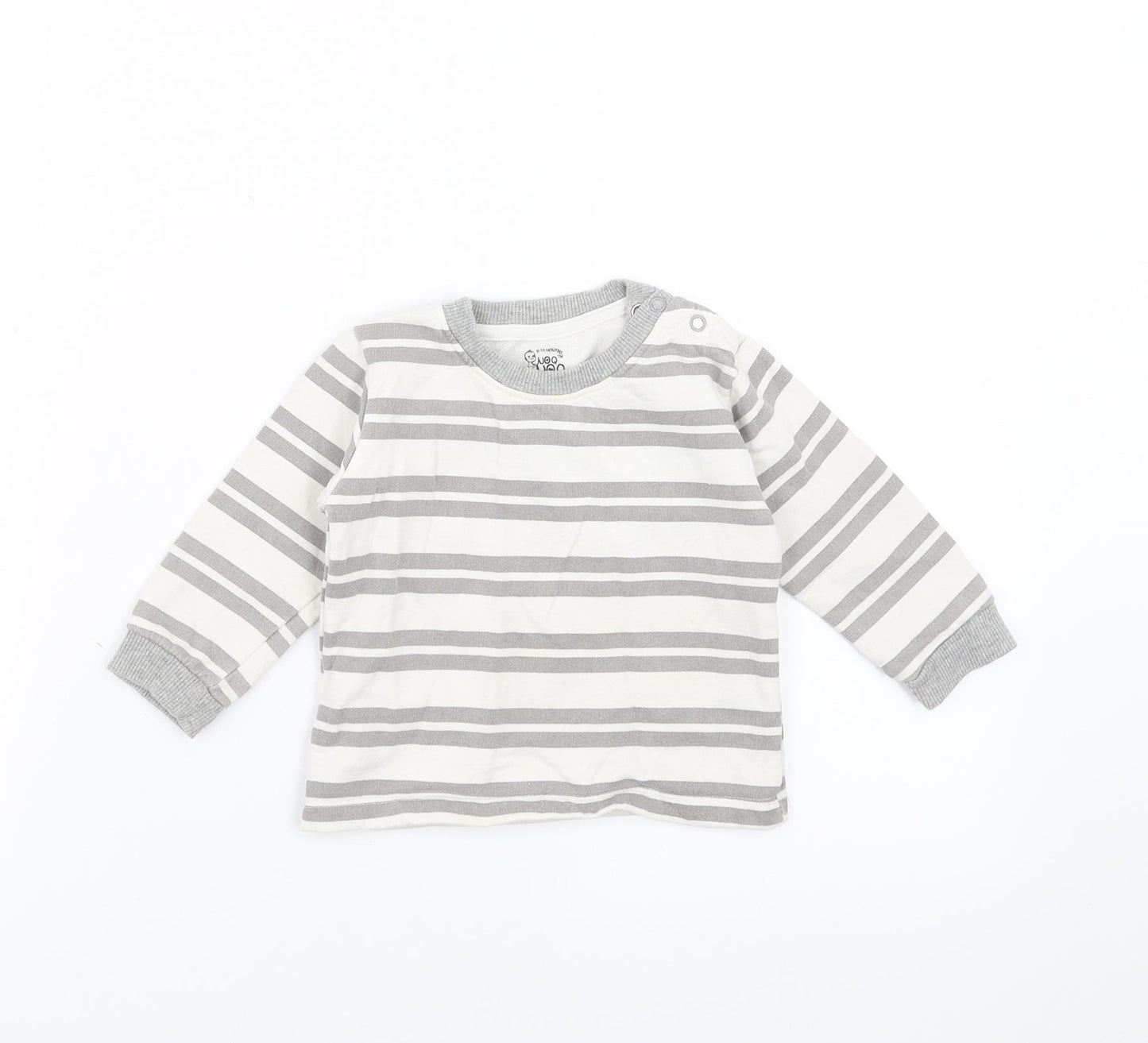 noqnoq Baby White Striped  Pullover Jumper Size 9-12 Months