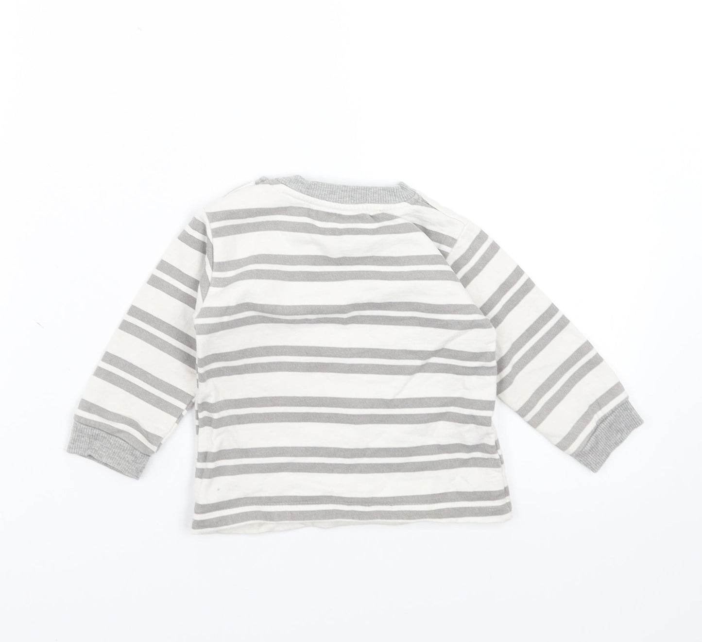 noqnoq Baby White Striped  Pullover Jumper Size 9-12 Months