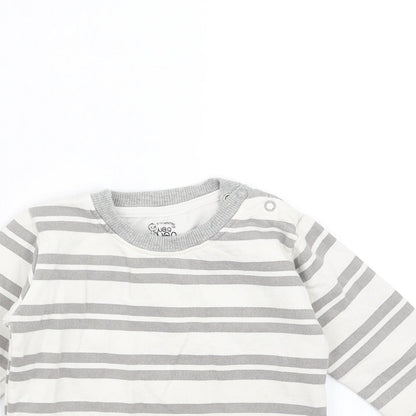 noqnoq Baby White Striped  Pullover Jumper Size 9-12 Months