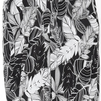 Select Womens Black Floral  Trousers  Size 12 L26 in