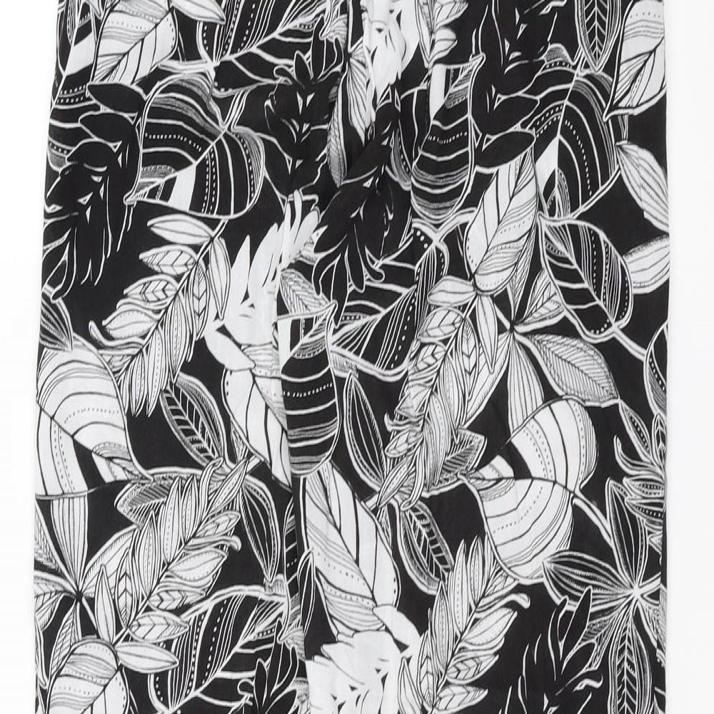 Select Womens Black Floral  Trousers  Size 12 L26 in