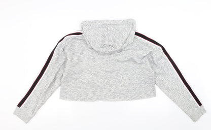 Hollister Womens Grey   Pullover Hoodie Size L  - cropped