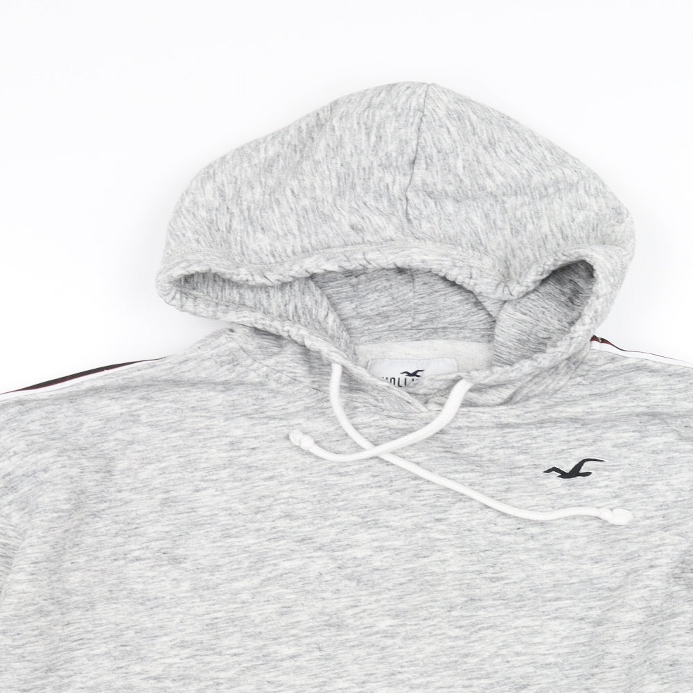 Hollister Womens Grey   Pullover Hoodie Size L  - cropped